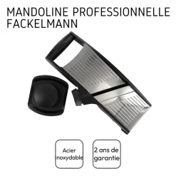 Mandoline professionnelle avec protège main en acier inoxydable Fackelmann Handmade Tradition