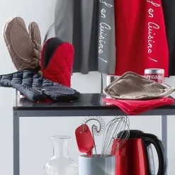 Manique de cuisine avec protection silicone Cuistot Rouge