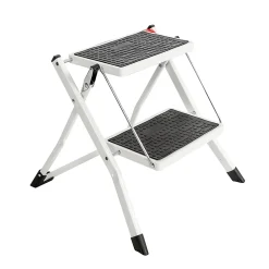 Marchepied 2 marches pliant noir et blanc