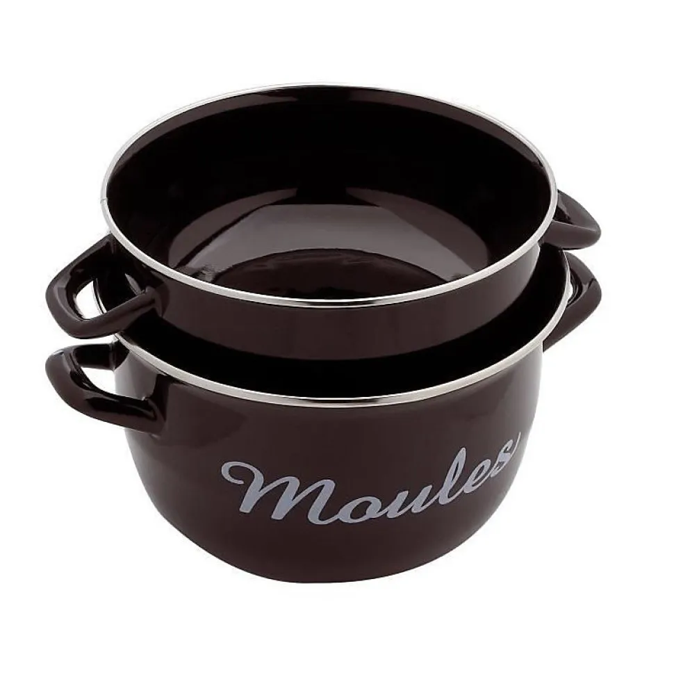 Marmite à moules 24 cm émaillé noire