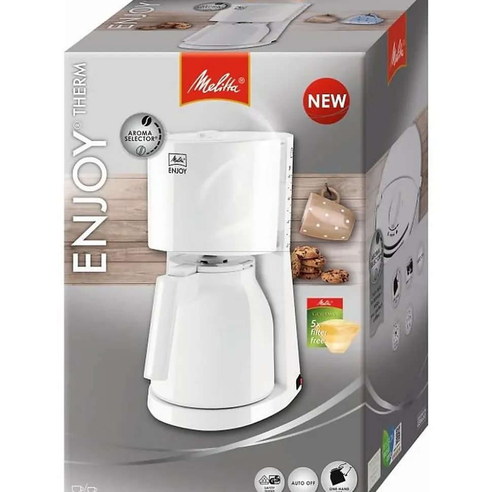 MELITTA 1017-05 Cafetiere filtre avec verseuse isotherme Enjoy II Therm - Blanc