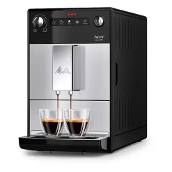 Melitta - Machine a Café a Grain Purista Argent - Machine Expresso Automatique Ultra-Silencieuse avec Extracteur d'Arômes