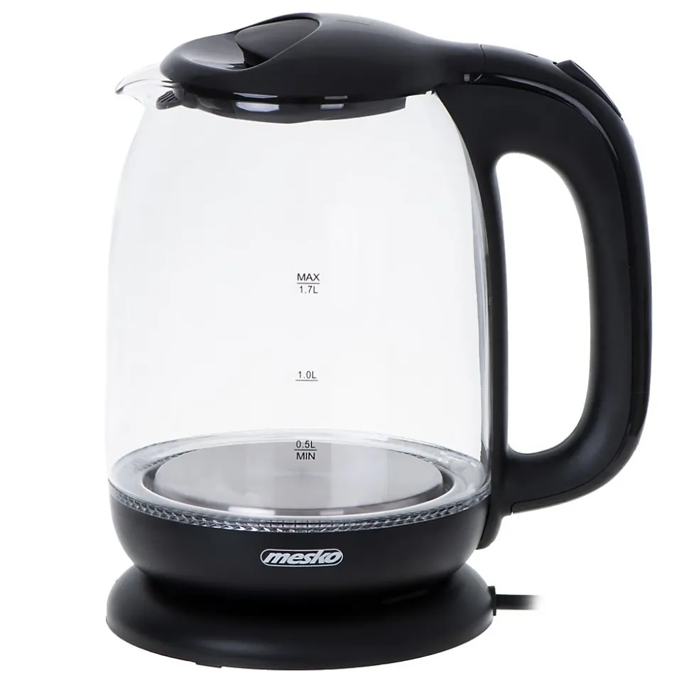 Mesko MS 1302b Bouilloire en verre 1,7 L Coloris Noire