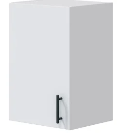 Meuble à suspendre, meuble haut de cuisine mural avec 1 porte coloris blanc brillant - hauteur 59 x longueur 40 x profondeur 34 cm