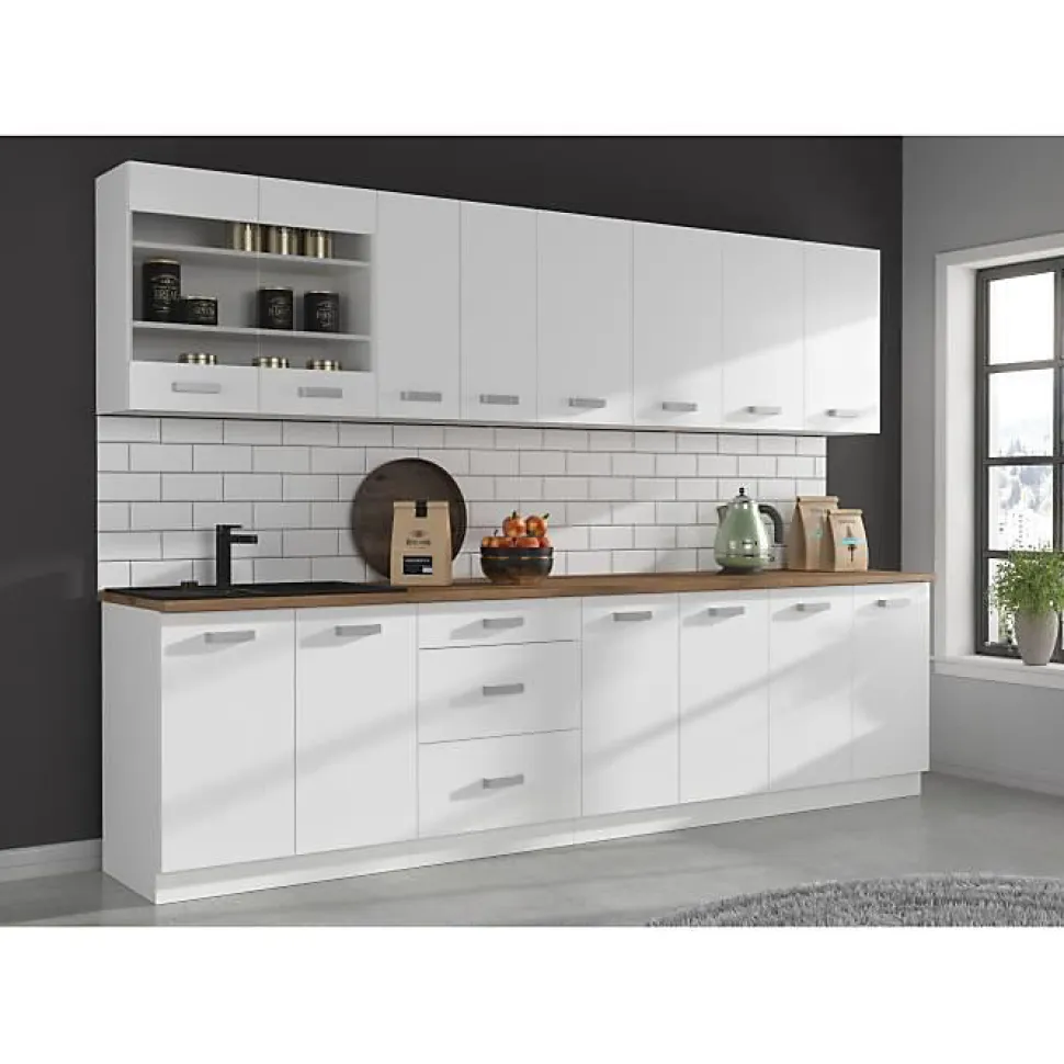 Meuble bas 2 portes ATLAS blanc mat L60 P52 H82 panneaux de particules