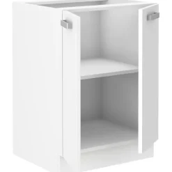Meuble bas 2 portes ATLAS blanc mat L60 P52 H82 panneaux de particules