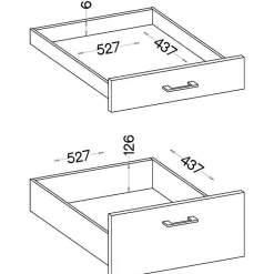 Meuble bas casserolier AUCUNE MODENA 60 cm 3 tiroirs chêne artisan noir mat
