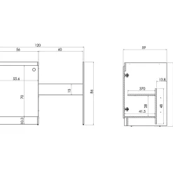 Meuble bas cuisinette pour lave vaisselle - Moderna - Longueur 120 cm