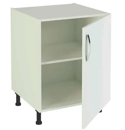 Meuble bas de cuisine 1 porte coloris blanc - Hauteur 85 x Longueur 60 x profondeur 58 cm