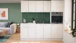 Meuble bas de cuisine 2 portes et 1 tiroir avec plan de travail Primalight blanc mat l. 80 cm x H. 87,9 cm