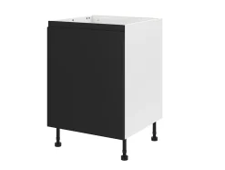 Meuble bas de cuisine avec 1 porte GoodHome Garcinia noir L. 60 x H. 72 cm