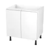 Meuble bas de cuisine avec 2 portes GoodHome Garcinia blanc brillant L. 80 x H. 72 cm