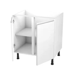 Meuble bas de cuisine avec 2 portes GoodHome Garcinia blanc brillant L. 80 x H. 72 cm