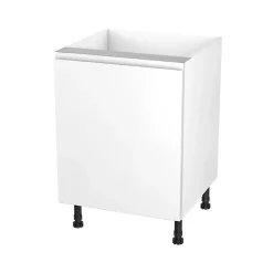 Meuble bas de cuisine avec 1 porte GoodHome Garcinia blanc brillant L. 60 x H. 72 cm