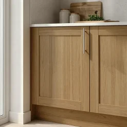 Meuble bas de cuisine avec 1 porte GoodHome Verbena chêne massif L. 60 x H. 72 cm