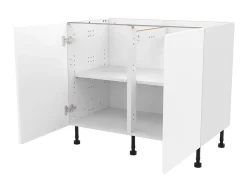 Meuble bas de cuisine avec 2 portes GoodHome Stevia blanc mat l.100 x H.72 cm