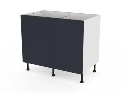 Meuble bas de cuisine avec 2 portes GoodHome Stevia bleu L. 100 x H. 72 cm