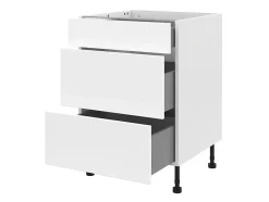 Meuble bas de cuisine avec 1 tiroir et 2 casseroliers GoodHome Stevia blanc L. 60 x H. 72 cm