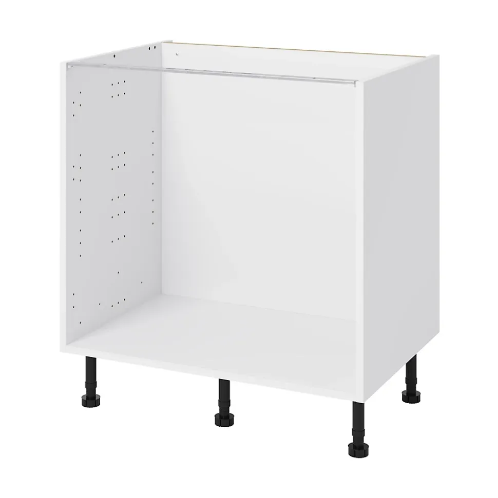 Meuble bas de cuisine avec 2 portes GoodHome Stevia blanc brillant L. 80 x H. 72 cm