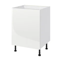 Meuble bas de cuisine avec 1 porte GoodHome Stevia blanc brillant L. 60 x H. 72 cm