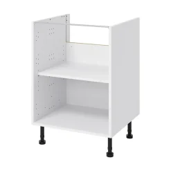 Meuble bas de cuisine avec 1 porte GoodHome Stevia blanc brillant L. 60 x H. 72 cm