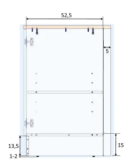Meuble bas de cuisine avec plan de travail , 1 porte coloris blanc brillant /chêne canadien - H. 90 x L. 60 x P. 60 cm