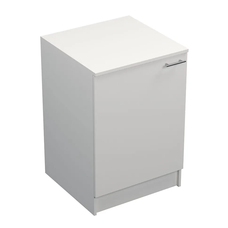 Meuble bas de cuisine avec plan de travail Primalight blanc mat l. 60 cm x H. 87,9 cm