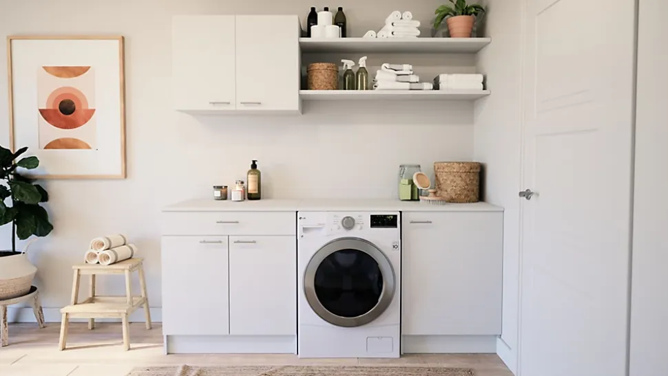 Meuble bas de cuisine avec plan de travail Primalight blanc mat l. 60 cm x H. 87,9 cm