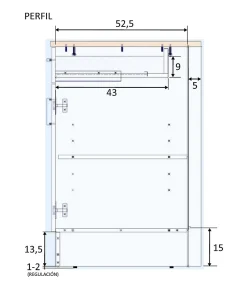 Meuble bas de cuisine avec plan de travail , 1 porte + 1 tiroir coloris blanc brillant /chêne canadien