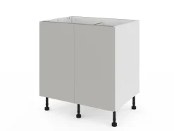 Meuble bas de cuisine avec 2 portes GoodHome Stevia gris mat L. 80 x H. 72 cm