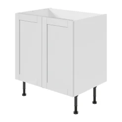 Meuble bas de cuisine avec 2 portes GoodHome Ash gris mat L. 80 x H. 72 cm