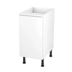 Meuble bas de cuisine avec 1 porte GoodHome Garcinia blanc brillant L. 40 x H. 72 cm