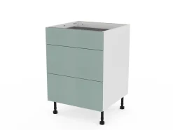 Meuble bas de cuisine avec 1 tiroir et 2 casseroliers GoodHome Stevia vert L. 60 x H. 72 cm