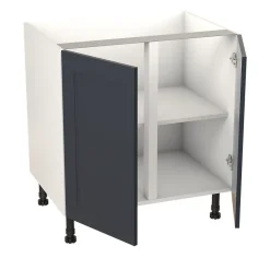 Meuble bas de cuisine avec 2 portes GoodHome Artemisia bleu L. 80 x H. 72 cm