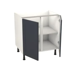 Meuble bas de cuisine avec 2 portes GoodHome Artemisia bleu L. 80 x H. 72 cm