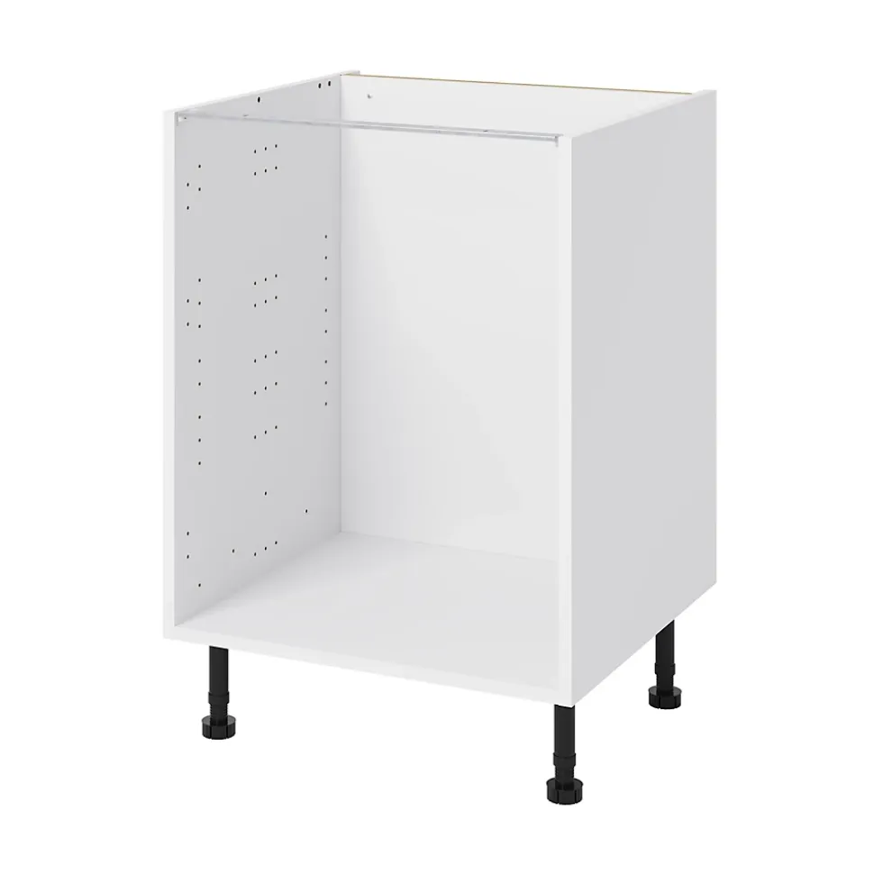 Meuble bas de cuisine avec 1 tiroir et 2 casseroliers GoodHome Stevia blanc brillant L. 60 x H. 72 cm