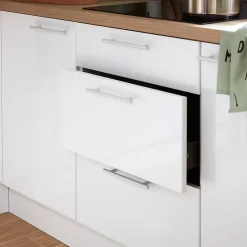 Meuble bas de cuisine avec 1 tiroir et 2 casseroliers GoodHome Stevia blanc brillant L. 60 x H. 72 cm