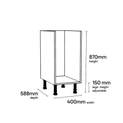 Meuble bas de cuisine avec 1 porte GoodHome Stevia blanc brillant L. 40 x H. 72 cm