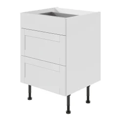 Meuble bas de cuisine avec 3 tiroirs GoodHome Ash gris mat L. 60 x H. 72 cm