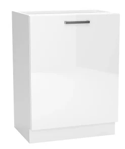 Meuble bas de cuisine avec 1 porte blanc - longueur 60 x profondeur 44,60 x hauteur 82 cm