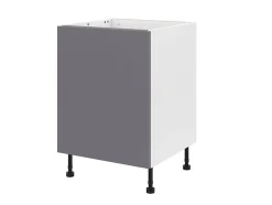 Meuble bas de cuisine avec 1 porte GoodHome Stevia gris brillant L. 60 x H. 72 cm