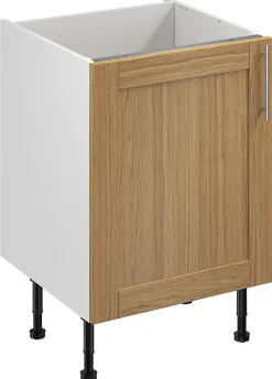 Meuble bas de cuisine avec 1 porte GoodHome Verbena chêne massif L. 50 x H. 72 cm