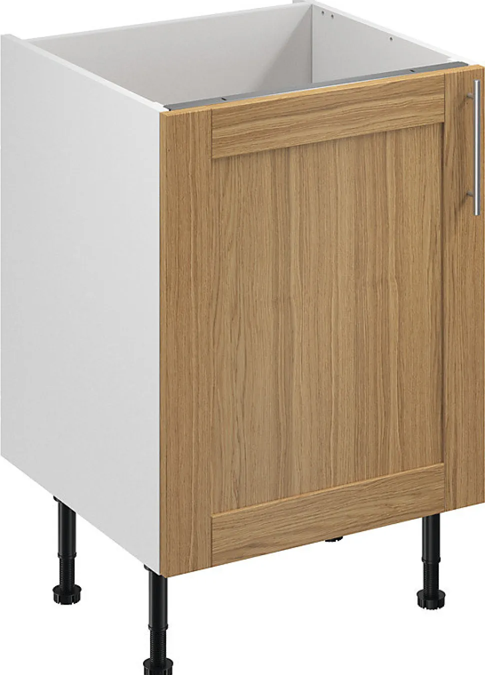 Meuble bas de cuisine avec 1 porte GoodHome Verbena chêne massif L. 50 x H. 72 cm