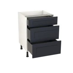 Meuble bas de cuisine avec 1 tiroir et 2 casseroliers GoodHome Artemisia bleu L. 60 x H. 72 cm