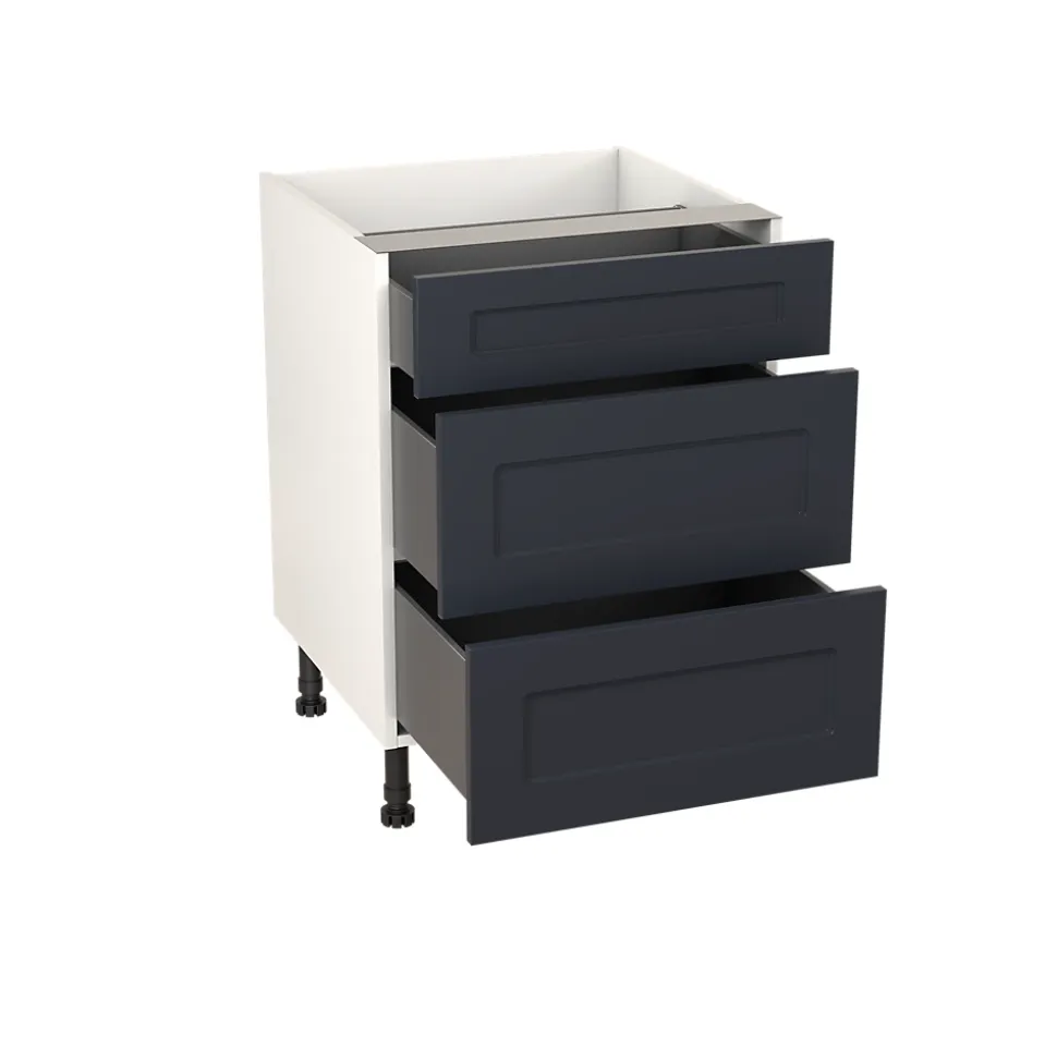 Meuble bas de cuisine avec 1 tiroir et 2 casseroliers GoodHome Artemisia bleu L. 60 x H. 72 cm