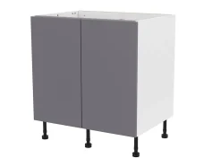 Meuble bas de cuisine avec 2 portes GoodHome Stevia gris brillant L. 80 x H. 72 cm