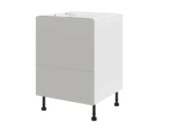 Meuble bas de cuisine avec 1 tiroir et 2 casseroliers GoodHome Stevia gris mat L. 60 x H. 72 cm