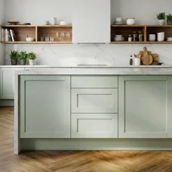 Meuble bas de cuisine avec 3 tiroirs GoodHome Ash vert sauge L. 60 x H. 72 cm