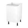 Meuble bas de cuisine avec 1 porte GoodHome Garcinia blanc brillant L. 50 x H. 72 cm