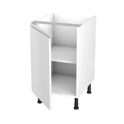 Meuble bas de cuisine avec 1 porte GoodHome Garcinia blanc brillant L. 50 x H. 72 cm